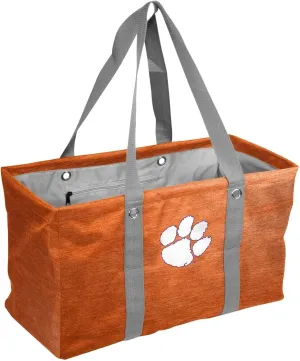 Logo Brands NCAA Clemson Tigers Unisex Crosshatch Picnic Caddy – Multipurpose Oversized Tote with Reinforced Handles, Team Logo, and Interior Pocket