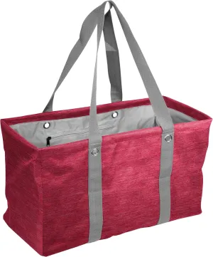 Logo Brands Plain Cardinal Crosshatch Picnic Caddy – Multipurpose Oversized Tote with Reinforced Handles, and Interior Pocket