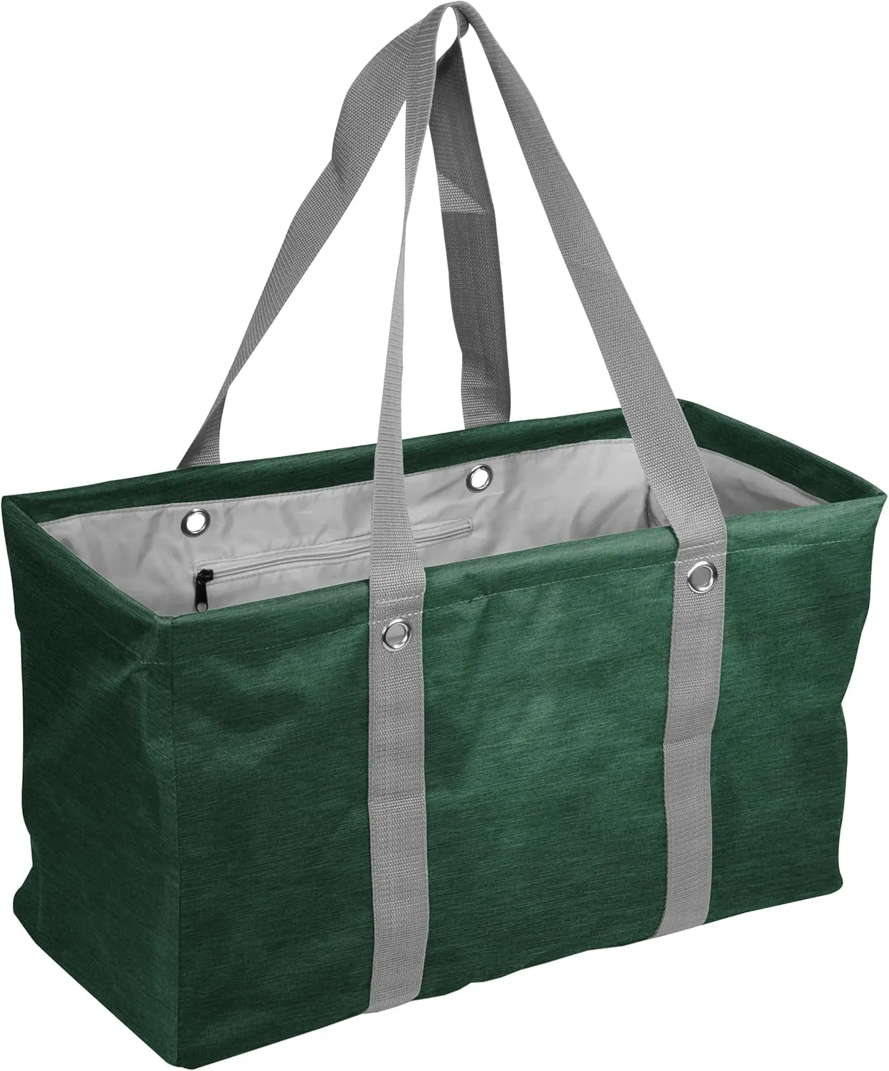 Logo Brands Plain Hunter Crosshatch Picnic Caddy – Multipurpose Oversized Tote with Reinforced Handles, and Interior Pocket