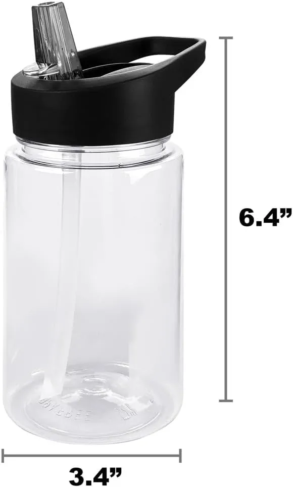 LOGOVISION Justice League Kids Tritan Plastic Water Bottle with Straw Lid and Handle, Reusable Tumbler for Toddlers, Unisex for Girls and Boys, 12oz, Justice League Symbols