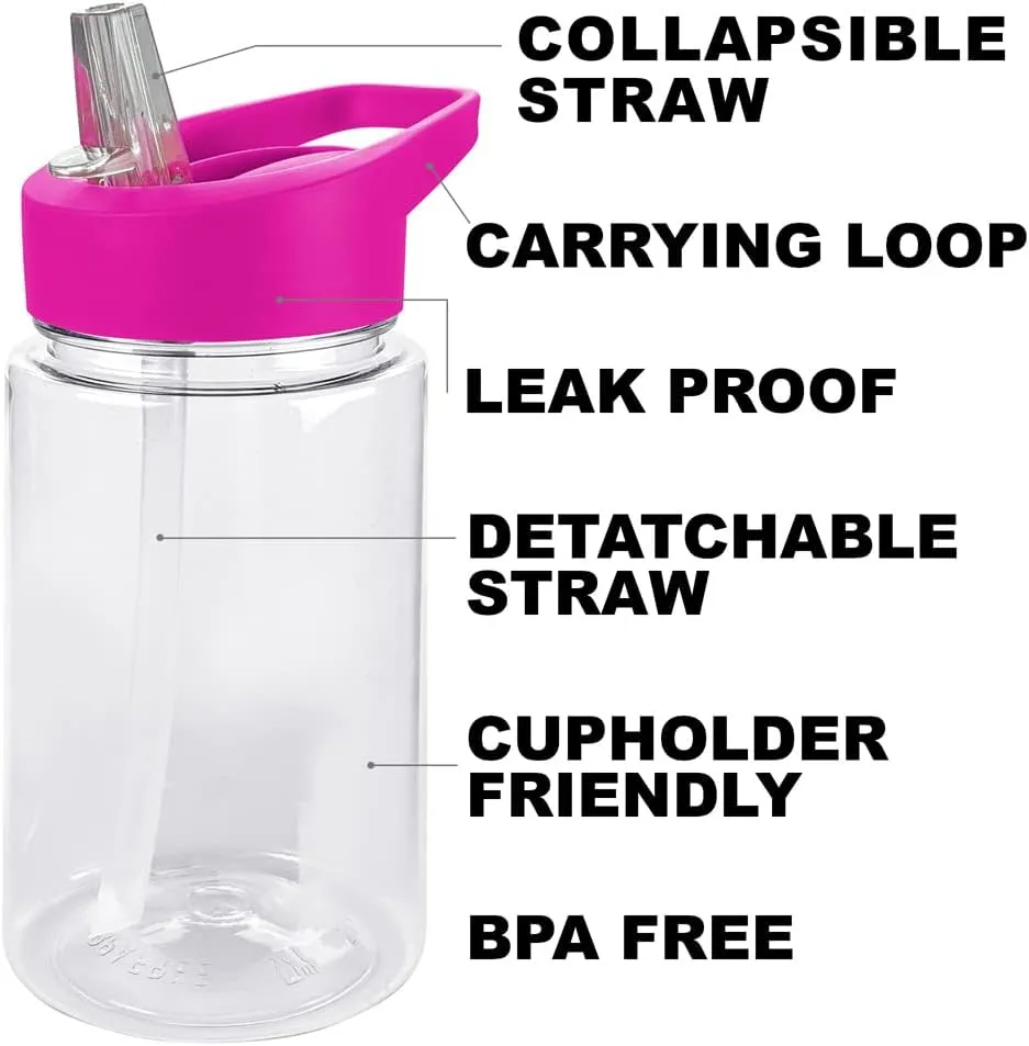 LOGOVISION My Little Pony: Make Your Mark Kids Tritan Plastic Water Bottle with Straw Lid and Handle, Reusable Tumbler for Toddlers, Unisex for Girls and Boys, 12oz, Aop Heads