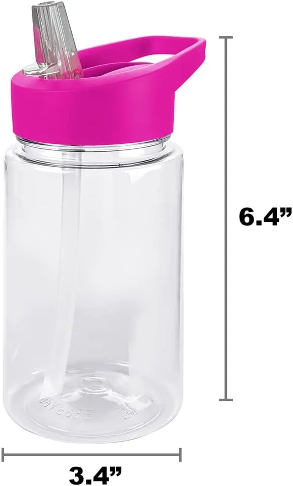 LOGOVISION My Little Pony: Make Your Mark Kids Tritan Plastic Water Bottle with Straw Lid and Handle, Reusable Tumbler for Toddlers, Unisex for Girls and Boys, 12oz, Aop Heads