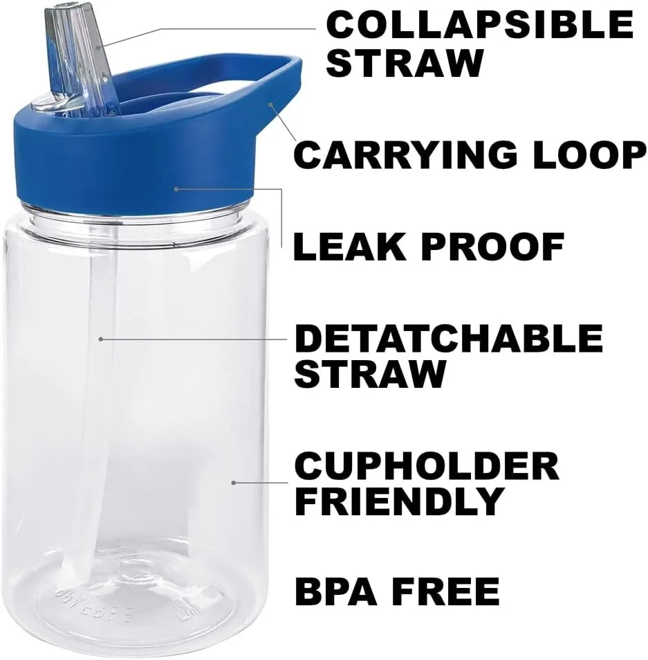LOGOVISION PJ Masks Kids Tritan Plastic Water Bottle with Straw Lid and Handle, Reusable Tumbler for Toddlers, Unisex for Girls and Boys, 12oz, PJ Panels