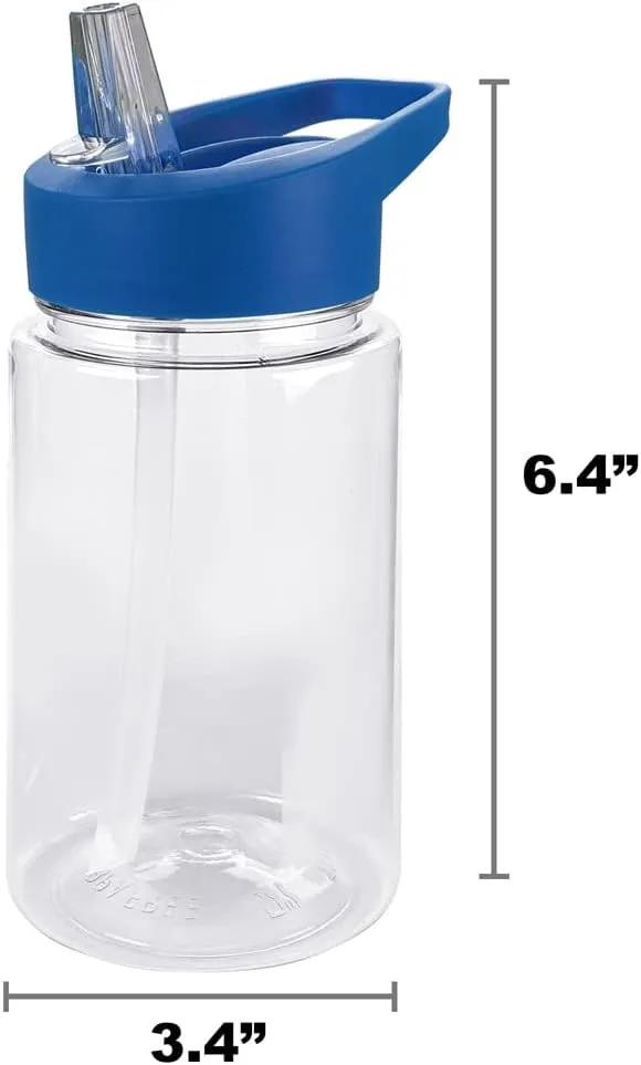 LOGOVISION PJ Masks Kids Tritan Plastic Water Bottle with Straw Lid and Handle, Reusable Tumbler for Toddlers, Unisex for Girls and Boys, 12oz, PJ Panels