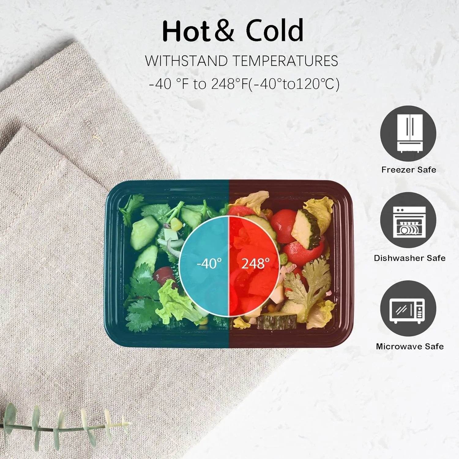 LOKATSE HOME Meal Prep Containers 24 pack 1 Compartment with Lids, Food Storage Bento Stackable Reusable Lunch Boxes, BPA-Free Microwave/Dishwasher/Freezer Safe(38 oz)