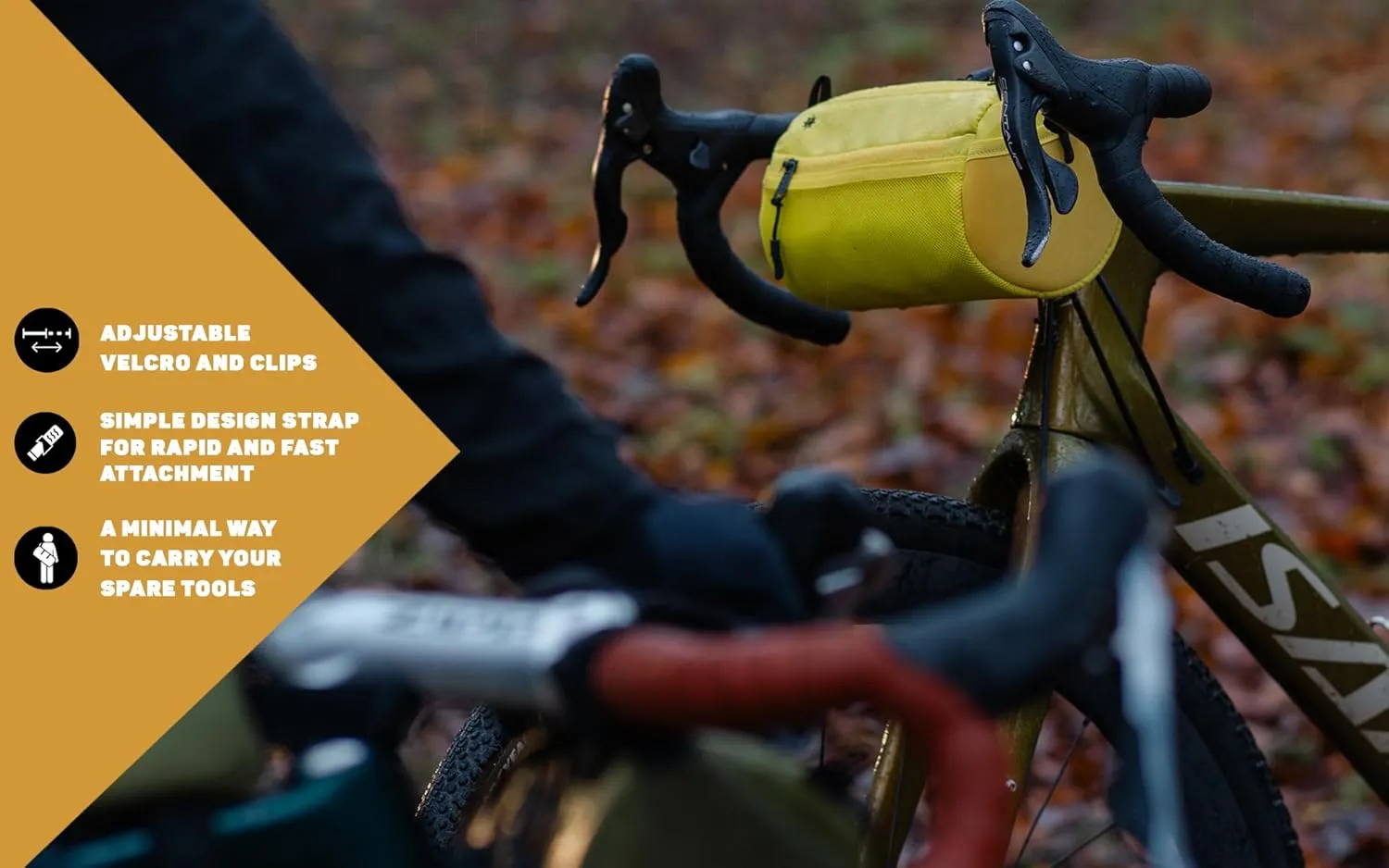 Lumiere & Co. Bike Handlebar Bag, Bike Bag, Bicycle Handlebar Bag, Bike Front Bag, Mountain Bike Storage, Bicycle Accessories, Handlebar Bags, small bike bag, Road Bike Bag (Yellow, Large)
