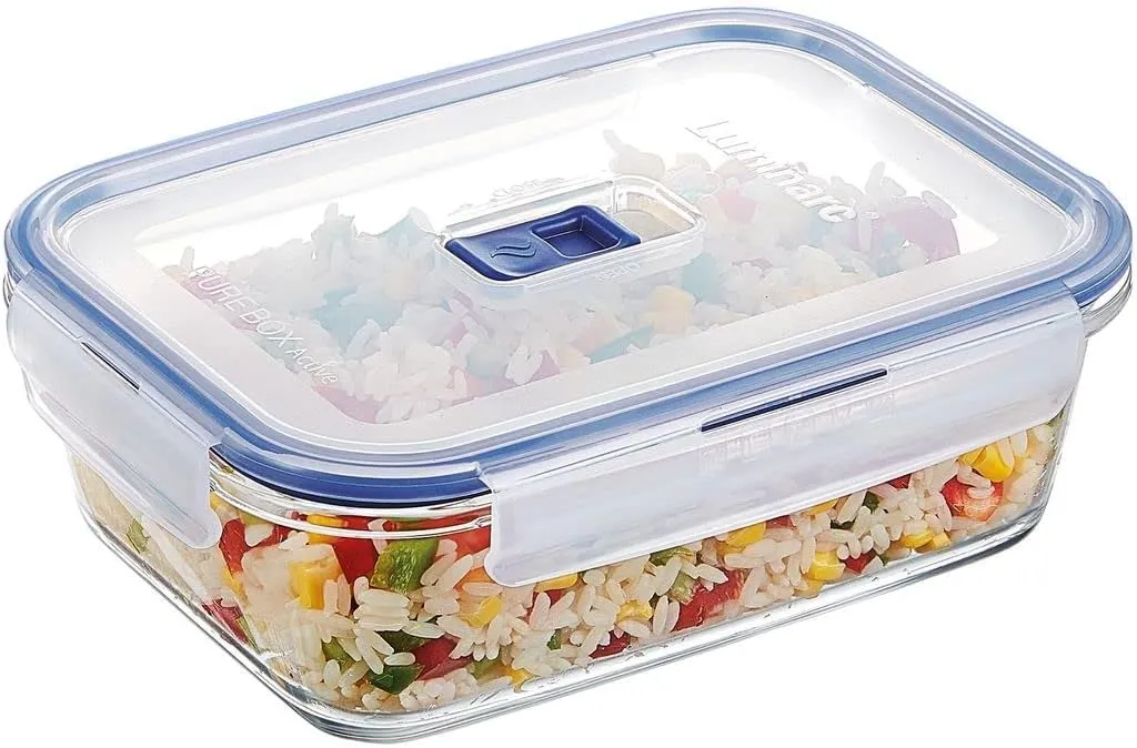 Luminarc Pure Box Active Set 2 Rect Airtight Glass Containers 19x13x7.4cm - 122cl Bicolor