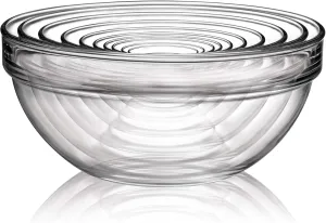 Luminarc Stackable Bowl 10-Piece Set, Glass, 1, Clear