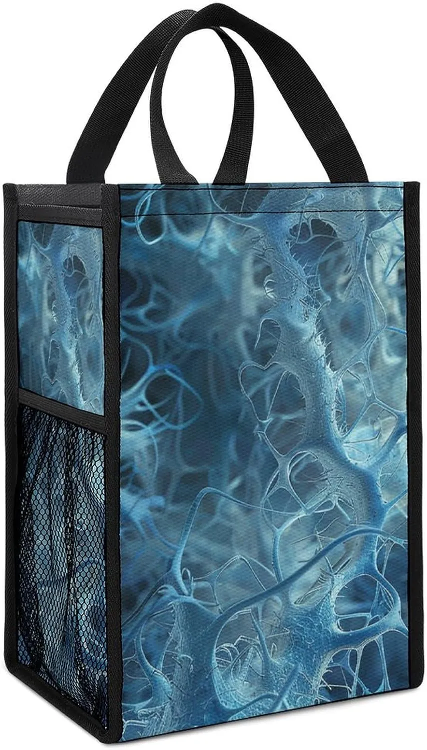 Lunch Bag for Women Men Lunch Box Reusable Blue Neuron Picture Lunch Tote Bag Insulated Cooler Bag
