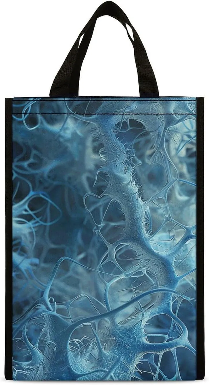 Lunch Bag for Women Men Lunch Box Reusable Blue Neuron Picture Lunch Tote Bag Insulated Cooler Bag