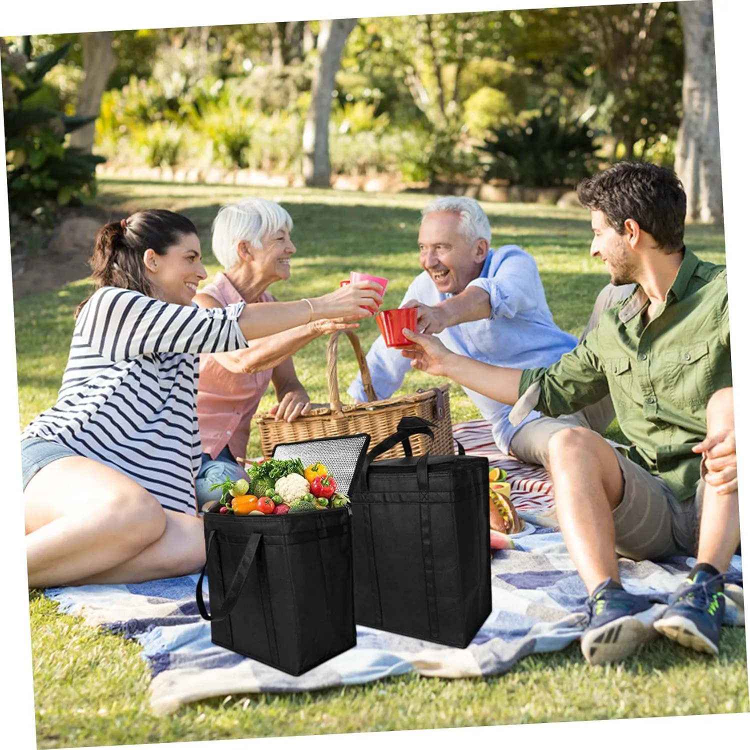 Lunch Bag Insulated Aluminum Oxford Cloth Car Lunch Bag Tote for Travel