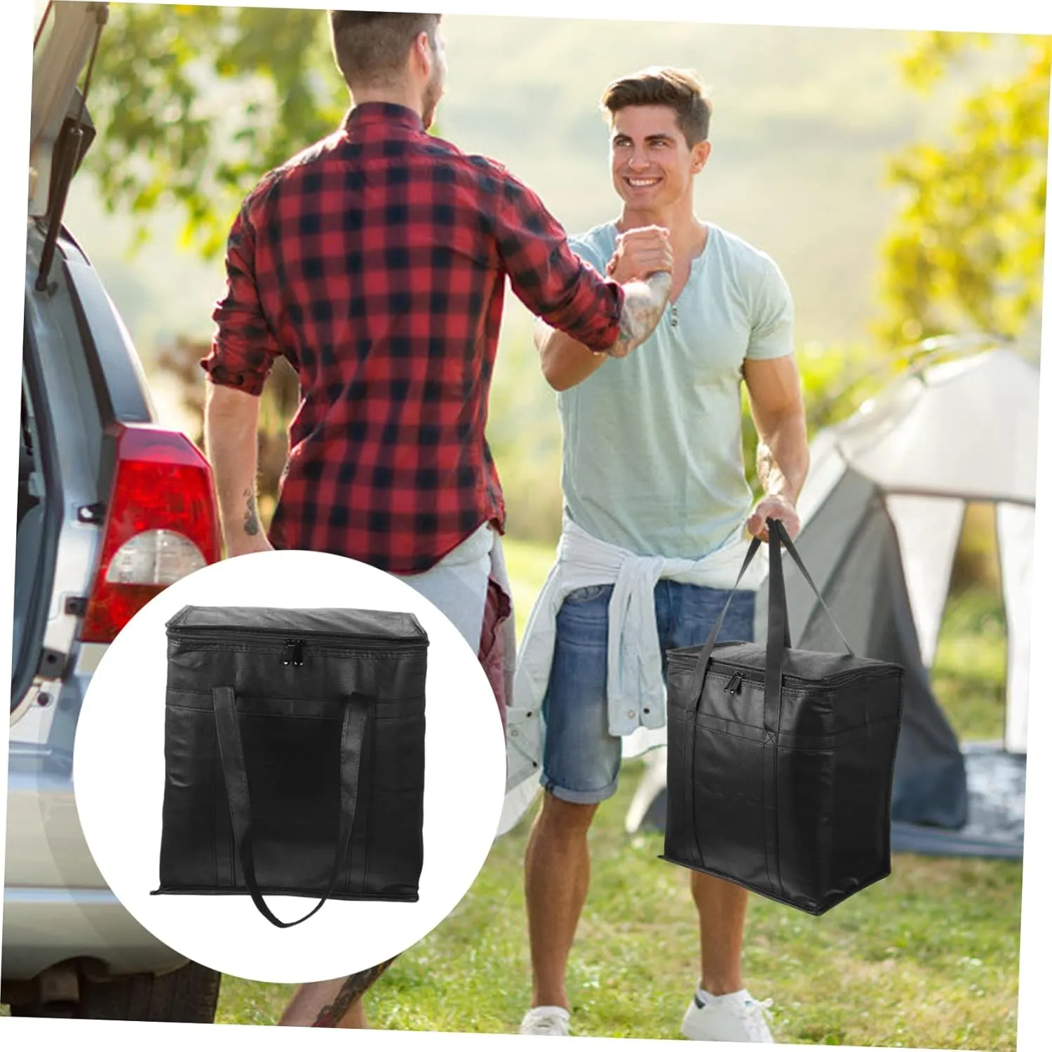 Lunch Bag Insulated Aluminum Oxford Cloth Car Lunch Bag Tote for Travel