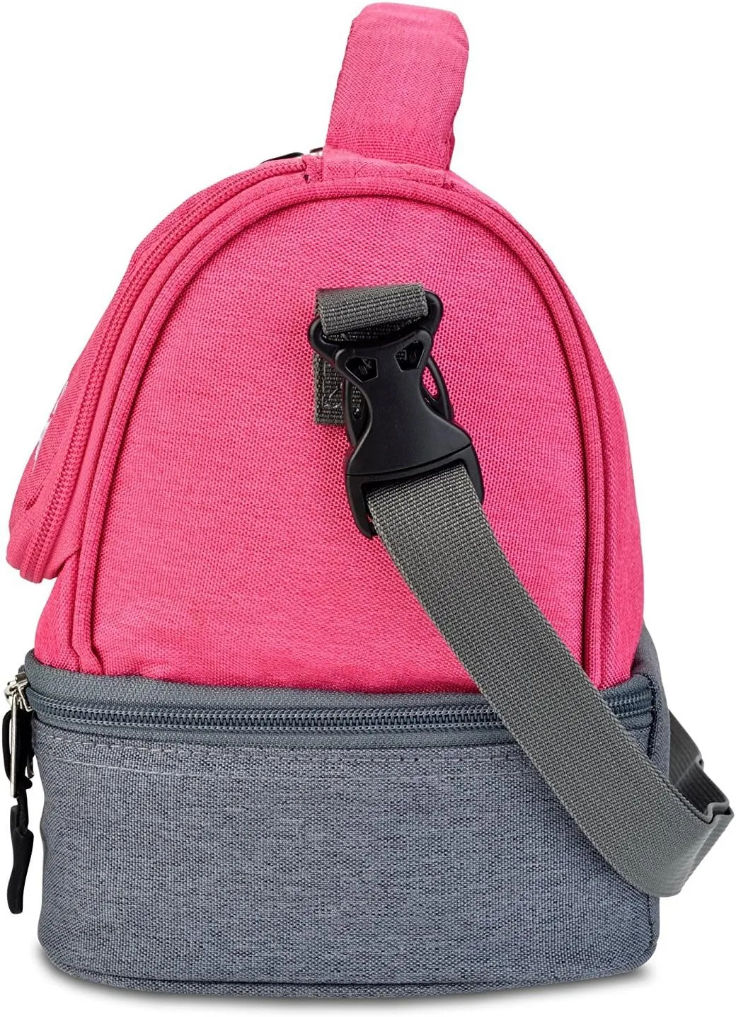 LunchBots Duplex Insulated Lunch Bag - Dual Section Design Fits Uno, Duo, Trio, Quad, Rounds, Bento Cinco Perfectly - Roomy Thermal Lunch Bag - Pink