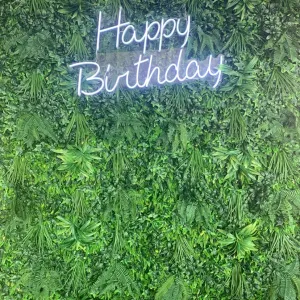 Lush Greenery Flower Wall (2m wide) & Neon Sign Options