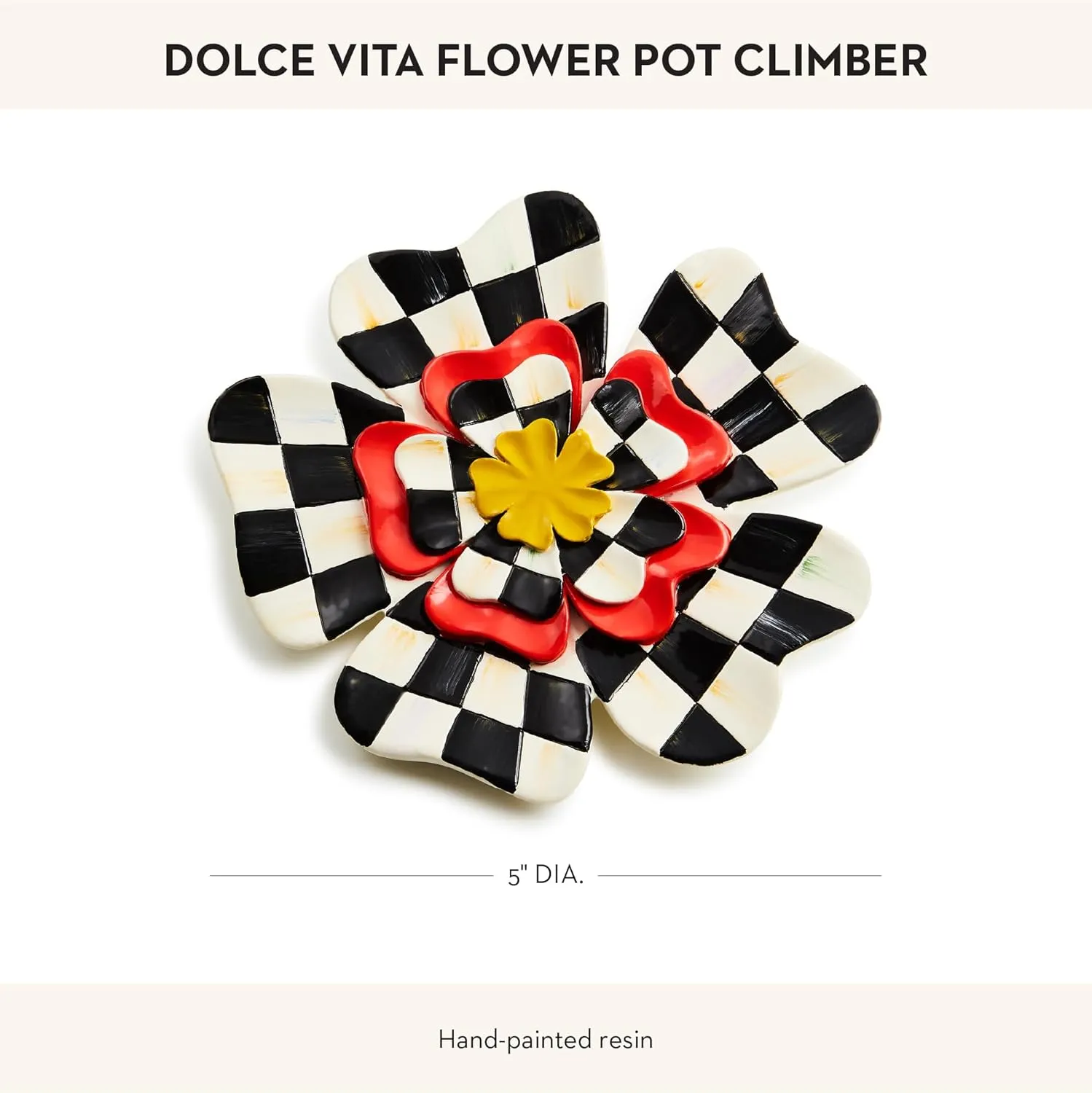 MACKENZIE-CHILDS Pot Climber, Decorative Flowerpot Hanger, Indoor and Outdoor Planter Hanging Decor, Dolce Vita Flower