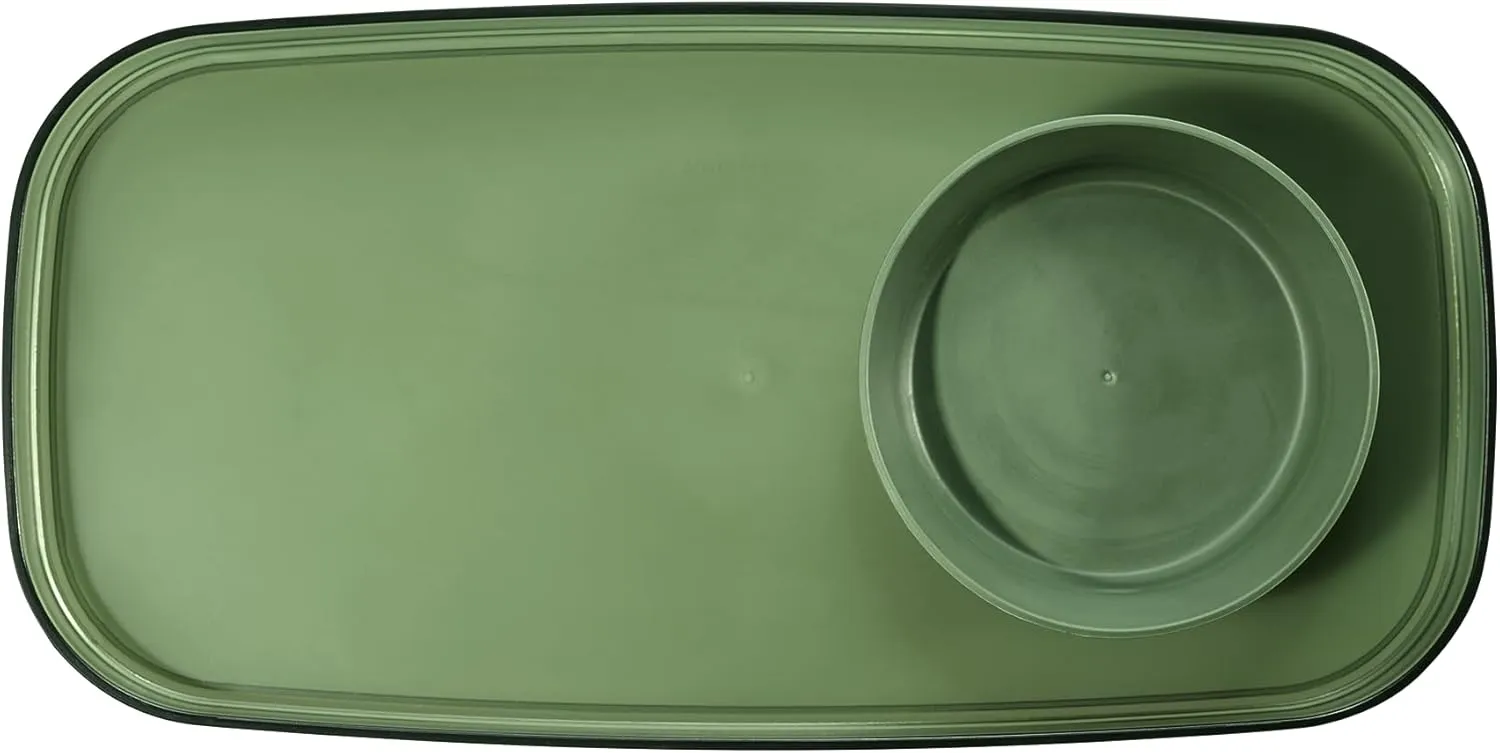 Madesmart Dipware Small Reusable Serving Tray for Appetizers and Snacks, Food-Safe Small Appetizer Serving Platter with Removable Dip Bowl, Olive