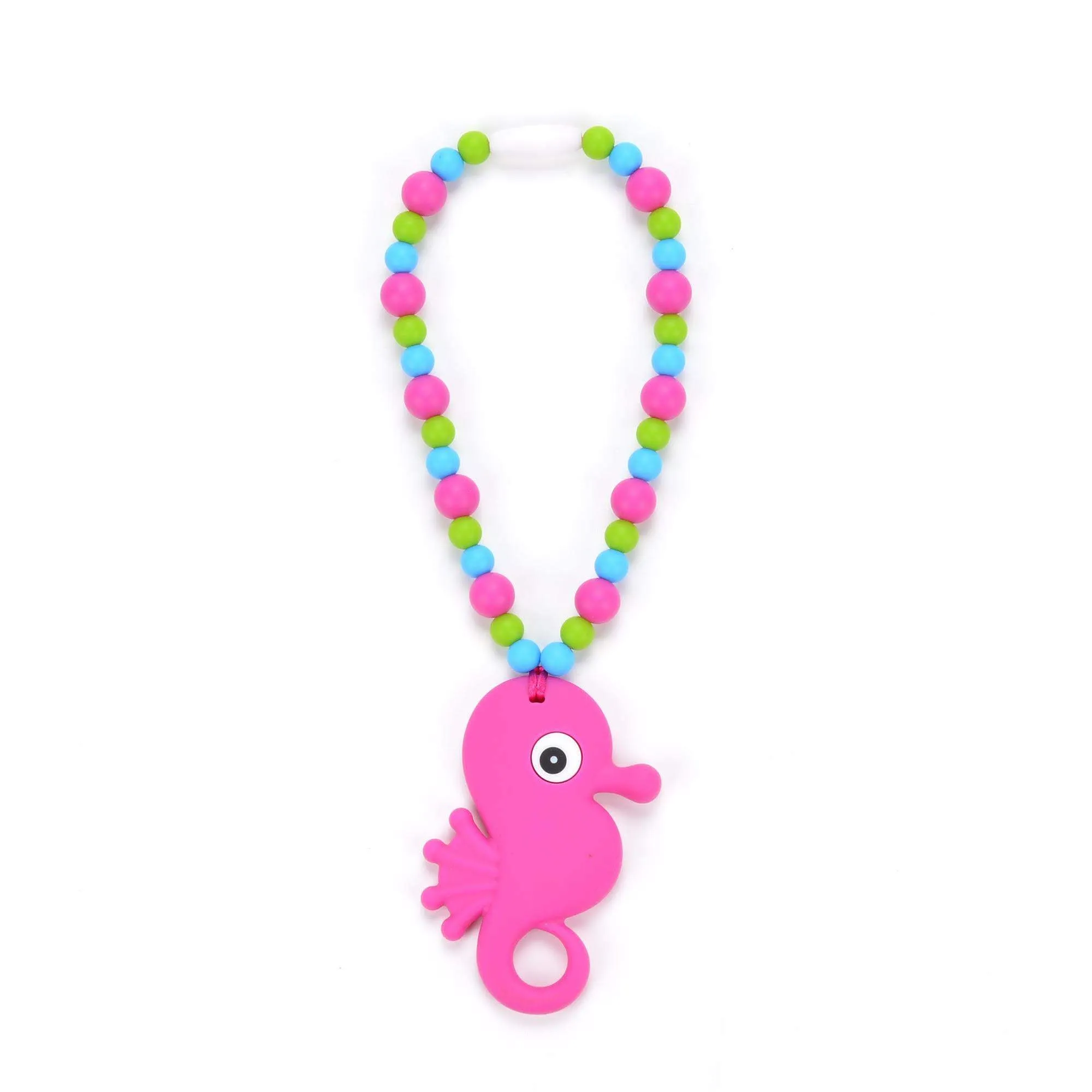 Magenta Seahorse Baby Carrier Teether Toy