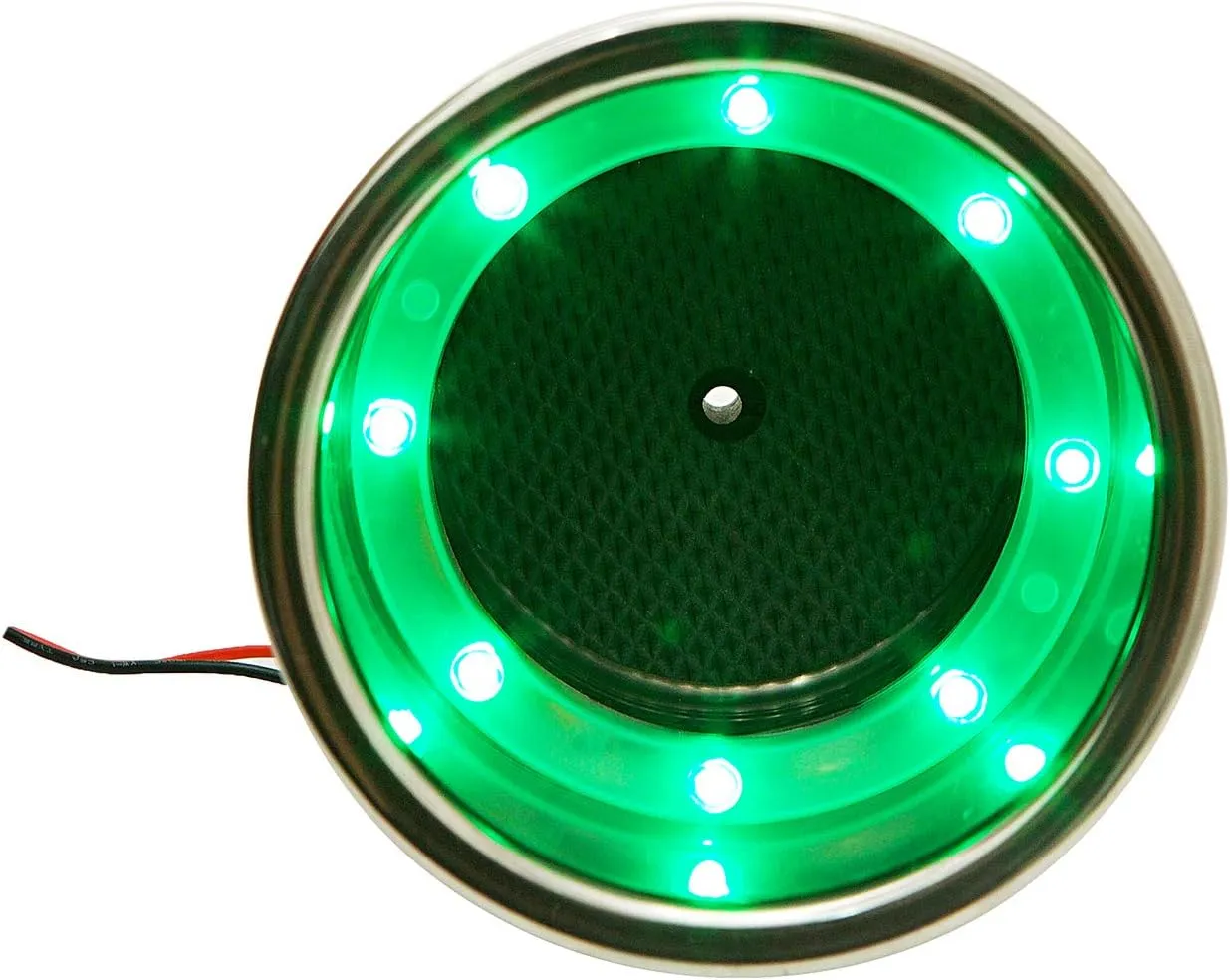 Manifish-Made 2 Pieces Stainless Steel Green LED Cup Holder for Drinks with Drain for Boat, Rv Camper