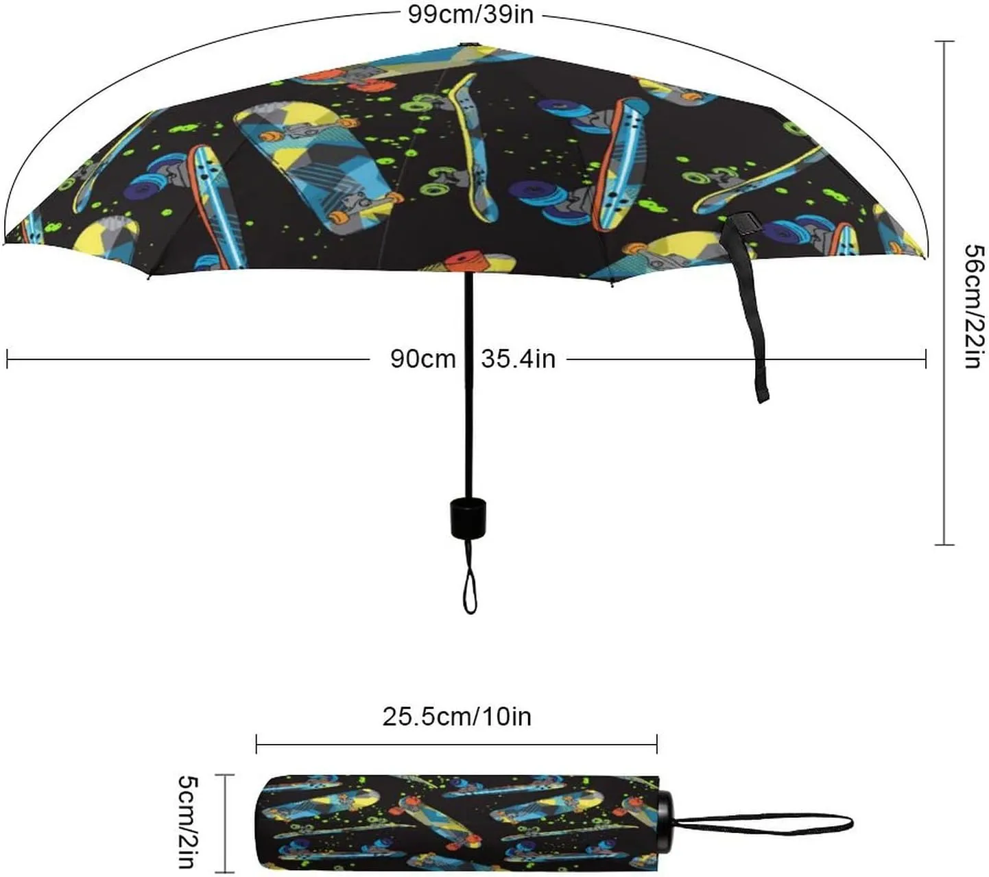 Manual Open/Close Folding Umbrella, UV Sun Parasol UV Protection, Strong Travel Rain Umbrella
