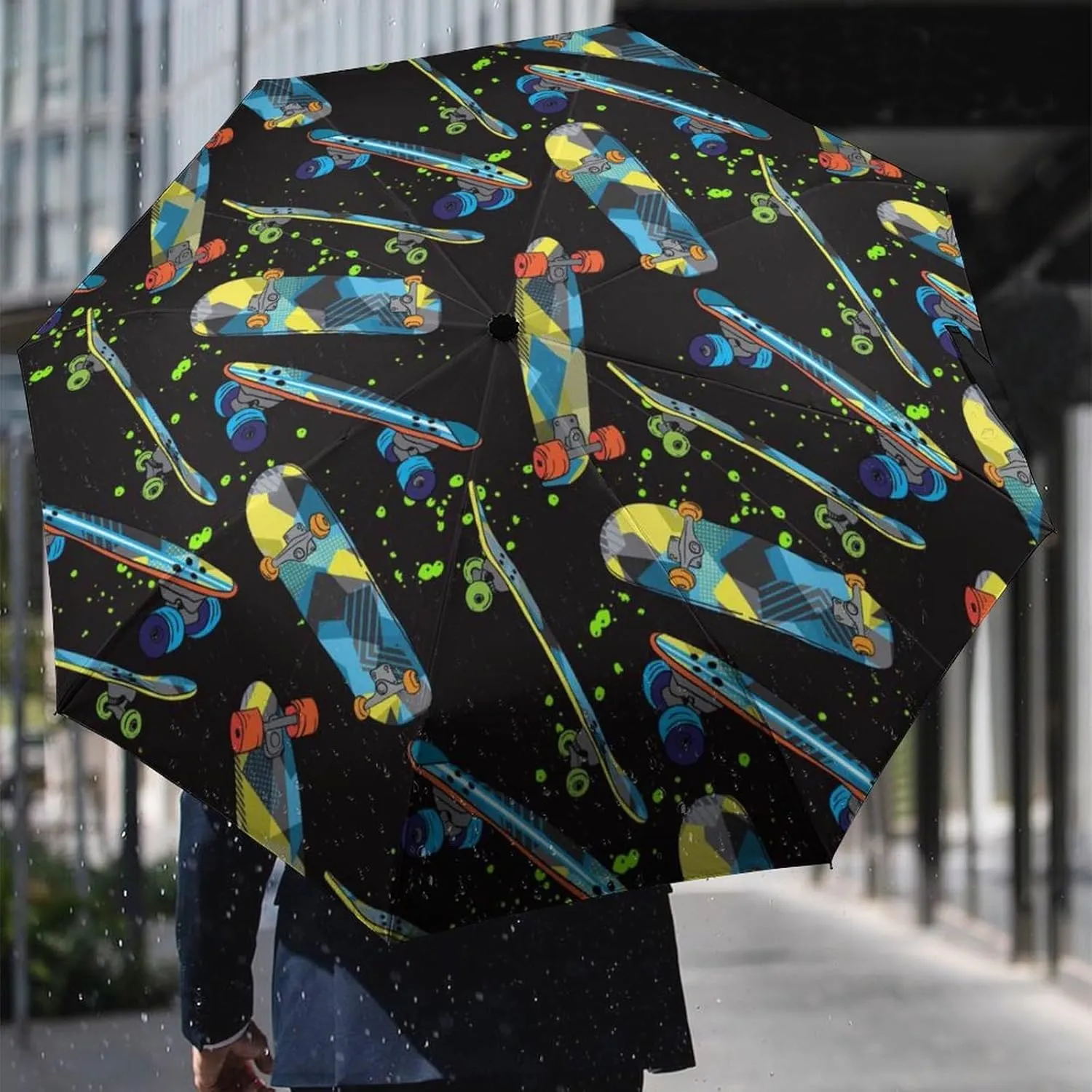 Manual Open/Close Folding Umbrella, UV Sun Parasol UV Protection, Strong Travel Rain Umbrella