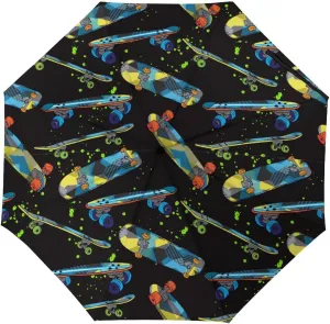Manual Open/Close Folding Umbrella, UV Sun Parasol UV Protection, Strong Travel Rain Umbrella
