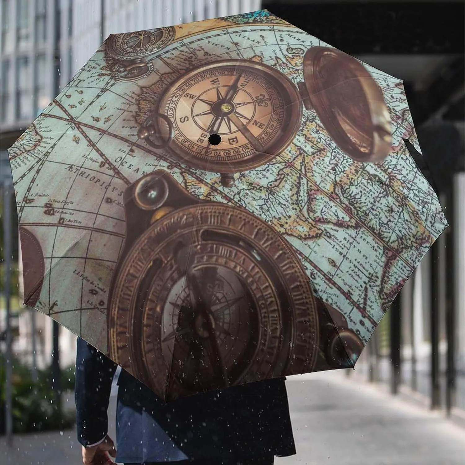 Manual Open/Close Folding Umbrella, UV Sun Parasol UV Protection, Strong Travel Rain Umbrella