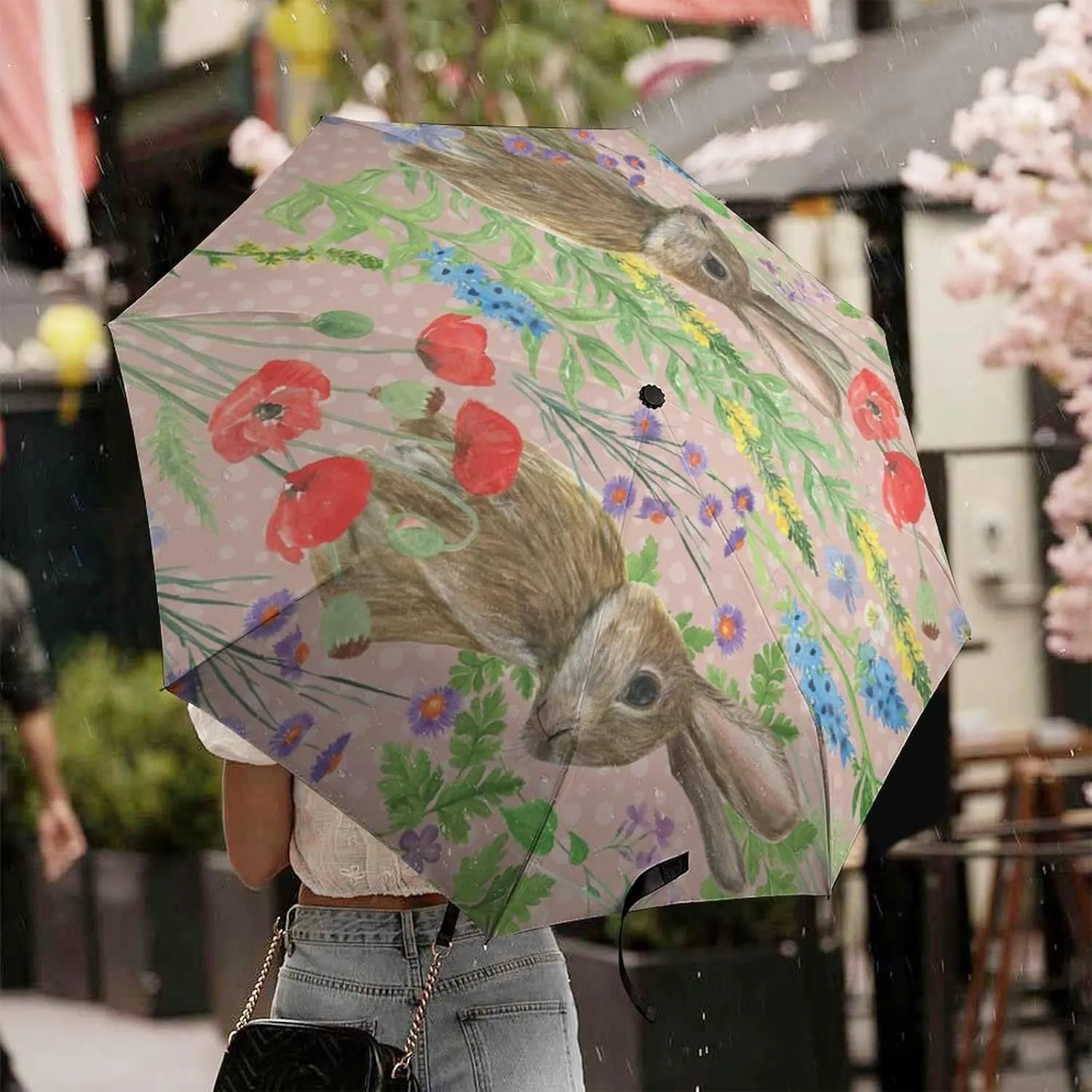 Manual Open/Close Folding Umbrella, UV Sun Parasol UV Protection, Strong Travel Rain Umbrella