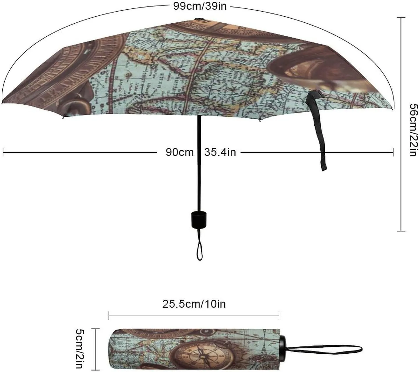 Manual Open/Close Folding Umbrella, UV Sun Parasol UV Protection, Strong Travel Rain Umbrella