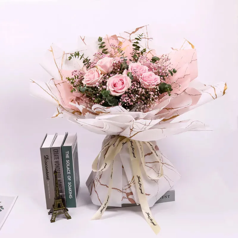 Marble Waterproof Flower Wrapping Paper (20 sheets/bag)