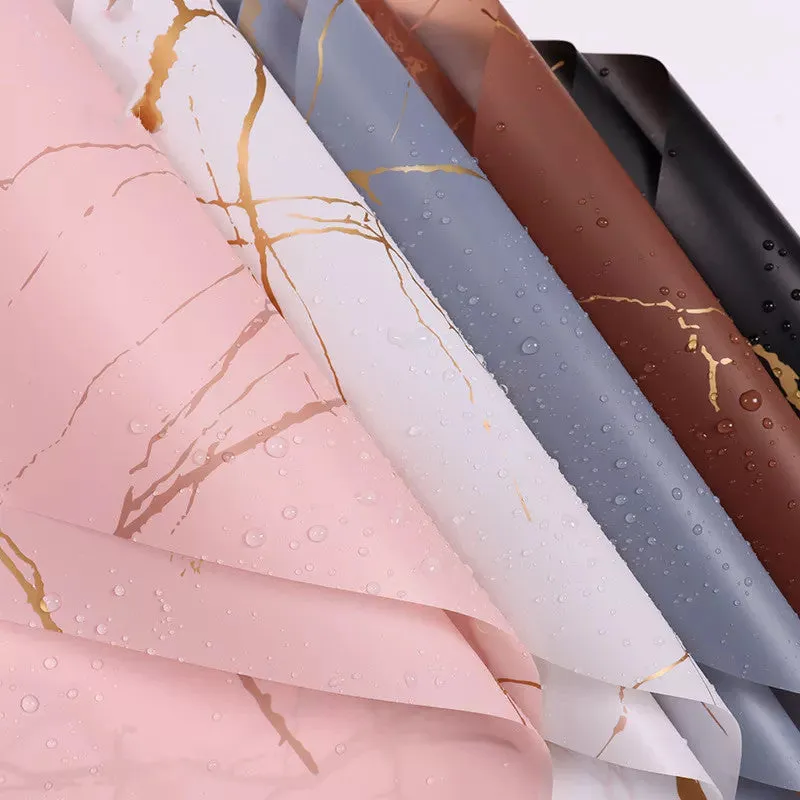 Marble Waterproof Flower Wrapping Paper (20 sheets/bag)