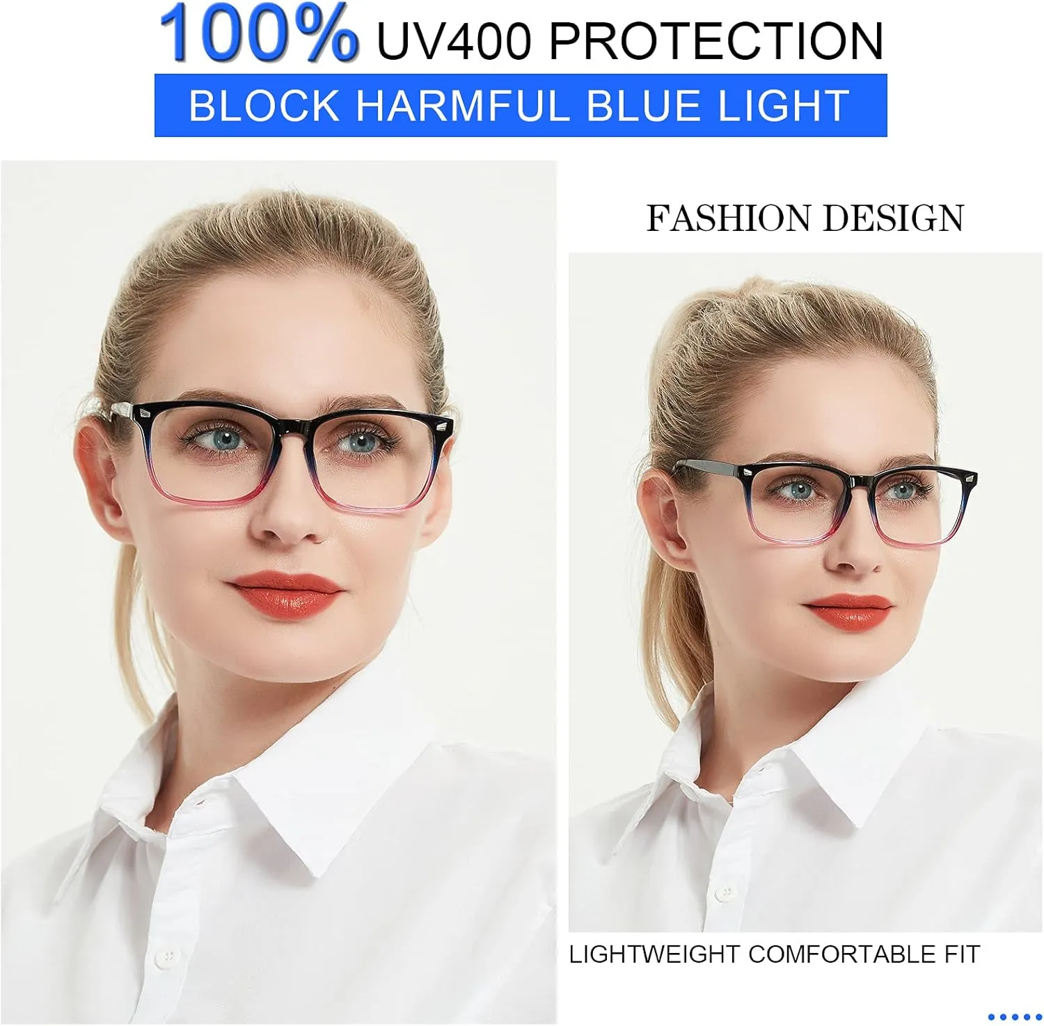 MARE AZZURO Bifocal Reading Glasses Women Blue Light Blocking Outdoor Readers 1.0 1.25 1.5 1.75 2.0 2.25 2.5 2.75 3.0 3.5