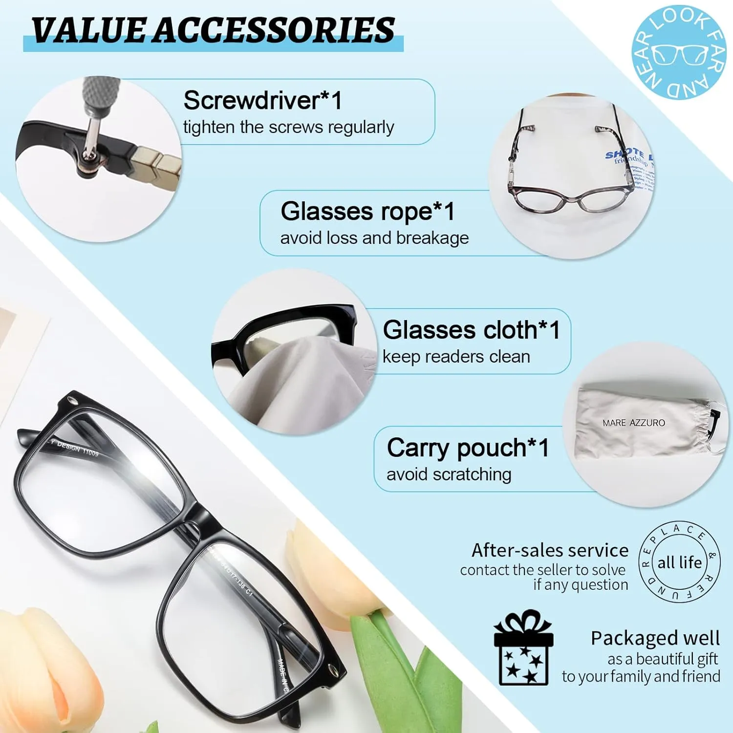 MARE AZZURO Oversized Bifocal Reading Glasses Men Blue Light Blocking Readers 1.0 1.25 1.5 1.75 2.0 2.25 2.5 2.75 3.0 3.5
