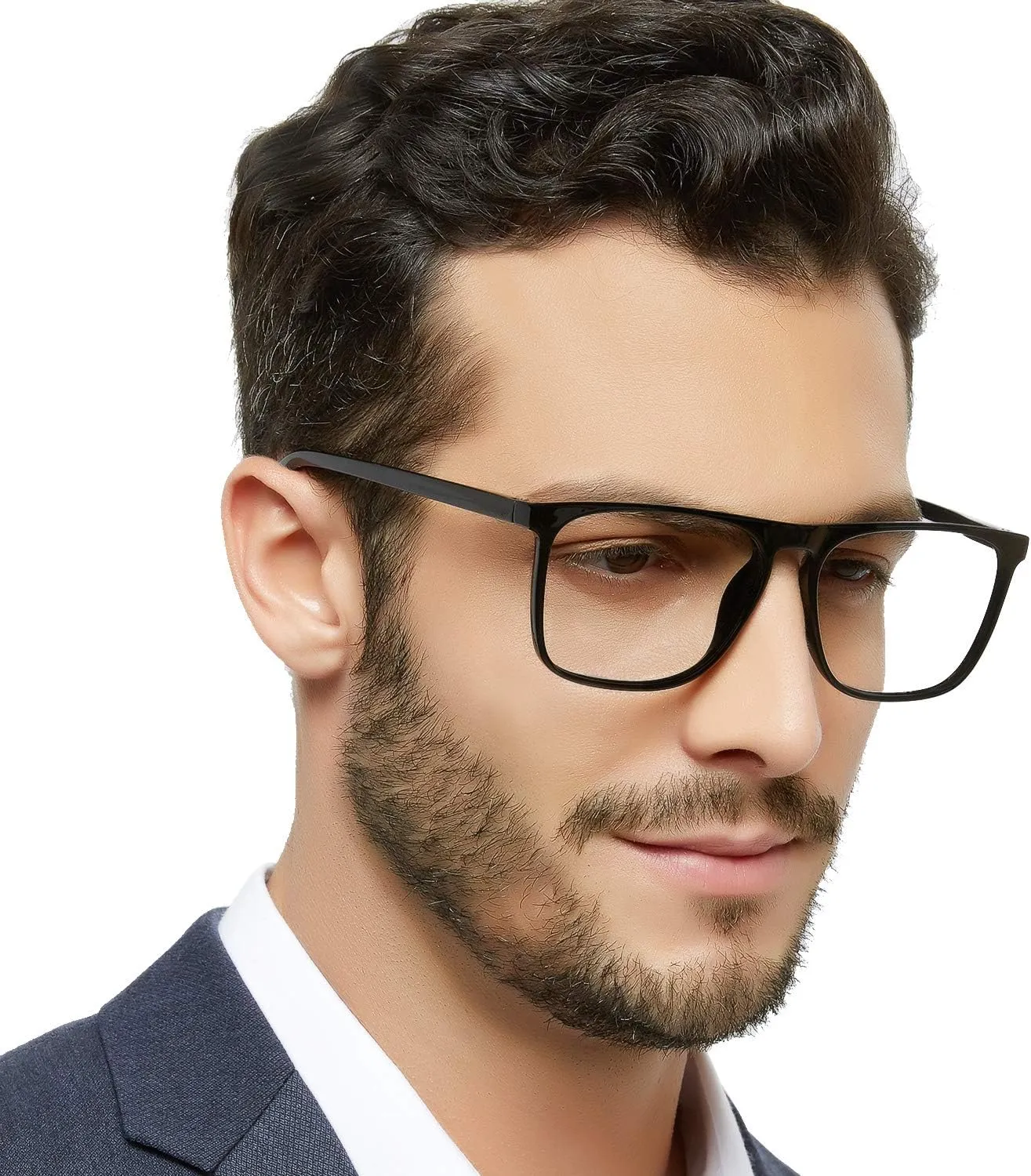 MARE AZZURO Oversized Computer Reading Glasses Men Digital Screen Reader 0 1.0 1.25 1.5 1.75 2.0 2.25 2.5 2.75 3.0 3.5 4.0 5.0 6.0 (Black, 0)