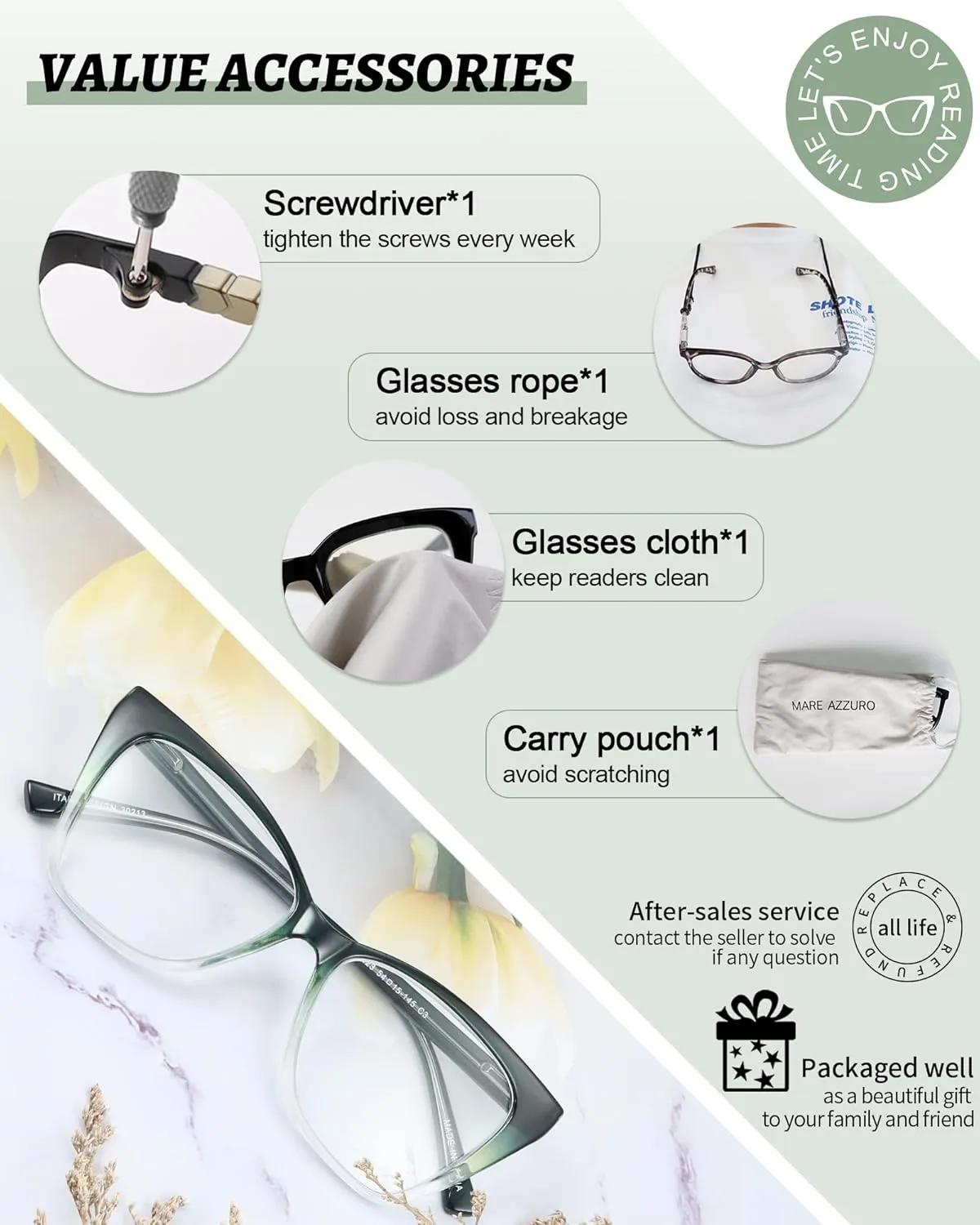 MARE AZZURO Oversized Reading Glasses Women Fashion Cat Eye Readers 1.0 1.25 1.5 1.75 2.0 2.25 2.5 2.75 3.0 3.5 4.0 5.0 6.0