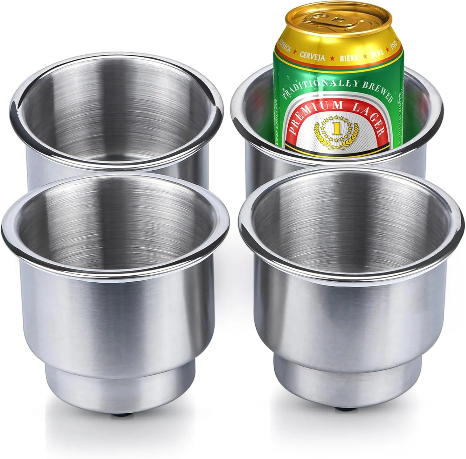 Marinebaby Stainless Steel Cup Drink Holder with Drain Marine Boat Rv Camper