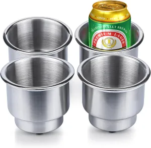 Marinebaby Stainless Steel Cup Drink Holder with Drain Marine Boat Rv Camper