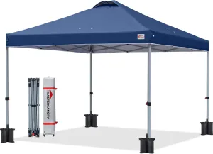 MASTERCANOPY Durable Pop-up Canopy Tent with Roller Bag (10x10, Navy Blue)