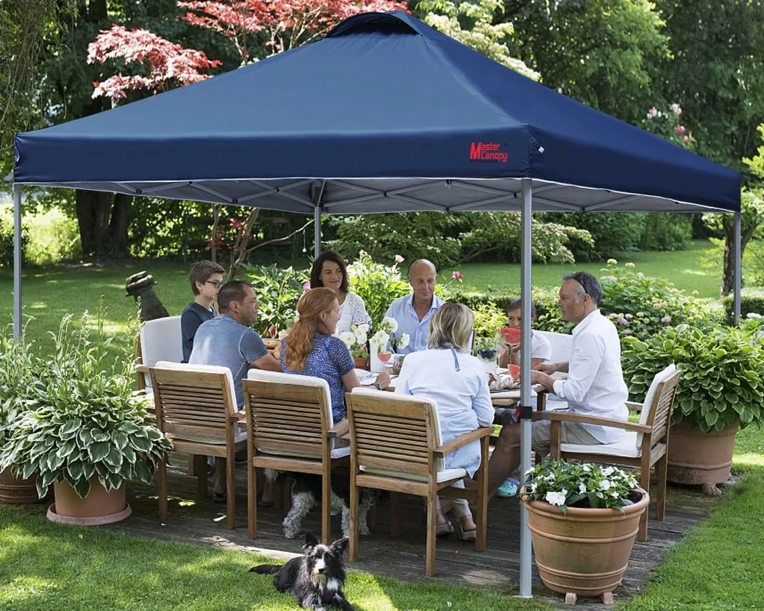 MASTERCANOPY Durable Pop-up Canopy Tent with Roller Bag (10x10, Navy Blue)