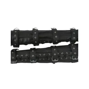 Men Black Leather Arm and Leg Binders Heavy Duty Bondage Set - ABLB-BLK