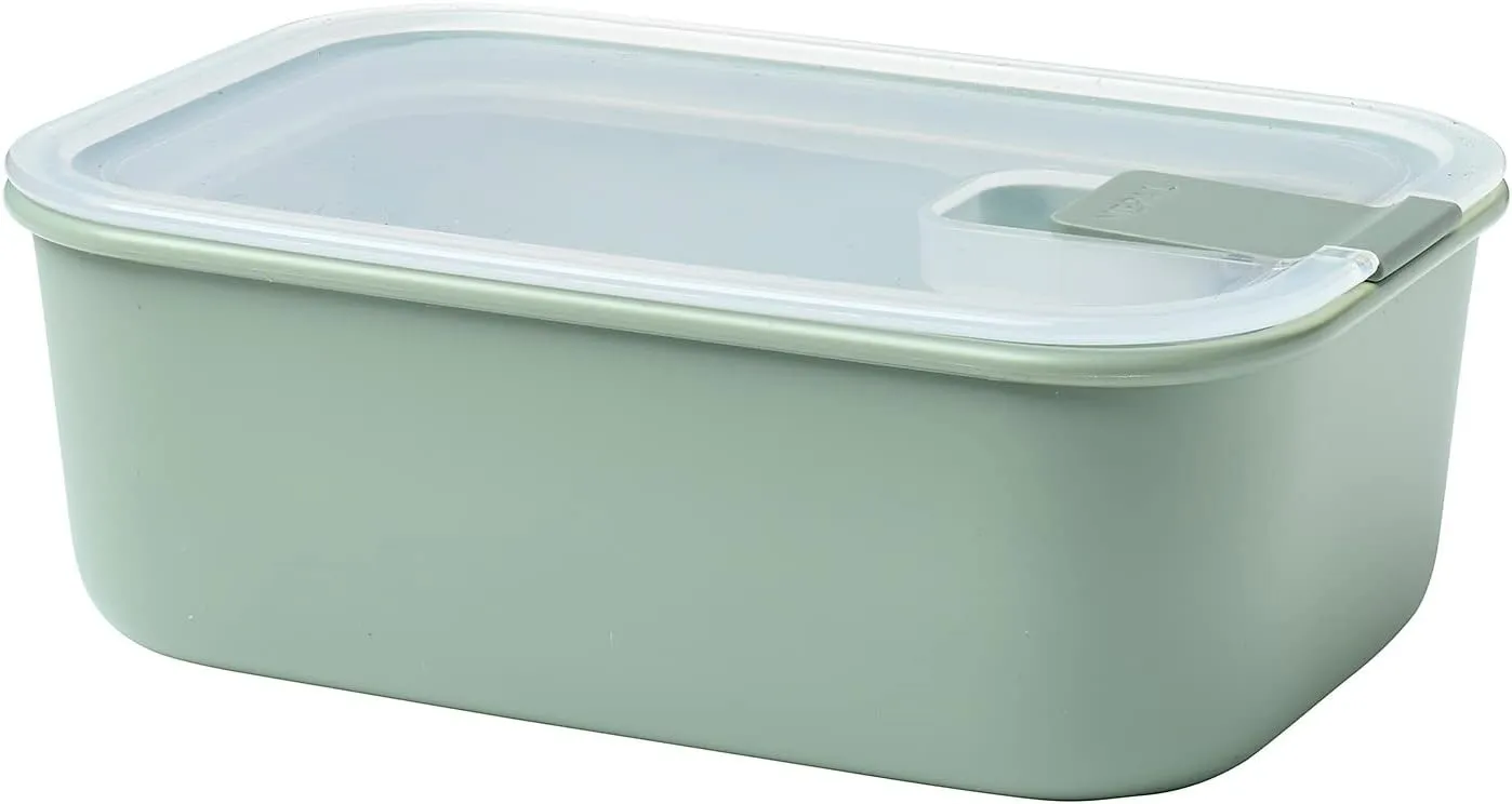 Mepal EasyClip 34oz/1000ml - Leakproof & Airtight Food Storage Container | BPA-Free | One-Click Open & Close System | Nordic-Sage | Made in Holland