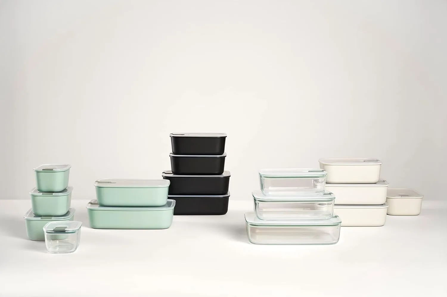 Mepal EasyClip 34oz/1000ml - Leakproof & Airtight Food Storage Container | BPA-Free | One-Click Open & Close System | Nordic-Sage | Made in Holland