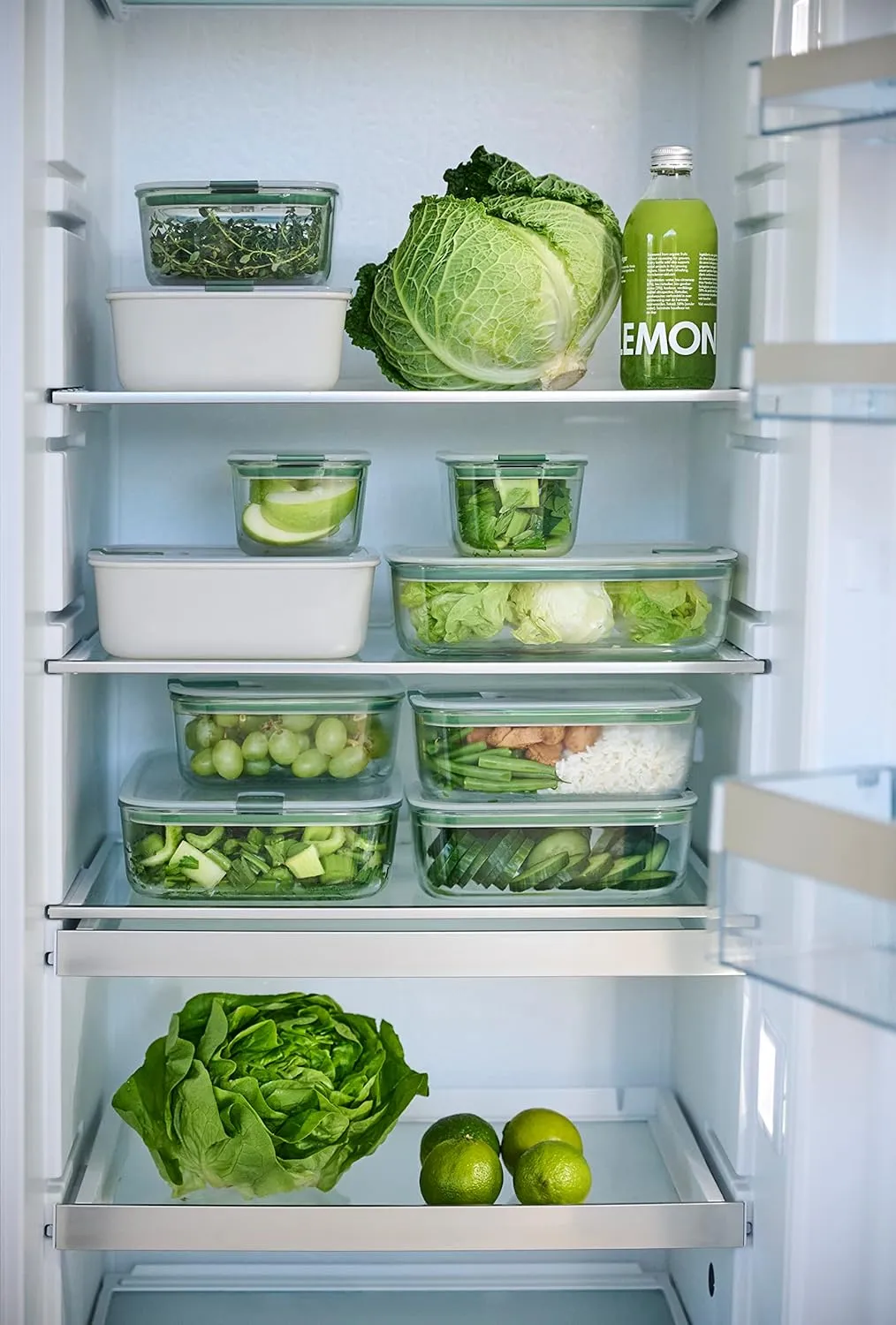 Mepal EasyClip 34oz/1000ml - Leakproof & Airtight Food Storage Container | BPA-Free | One-Click Open & Close System | Nordic-Sage | Made in Holland