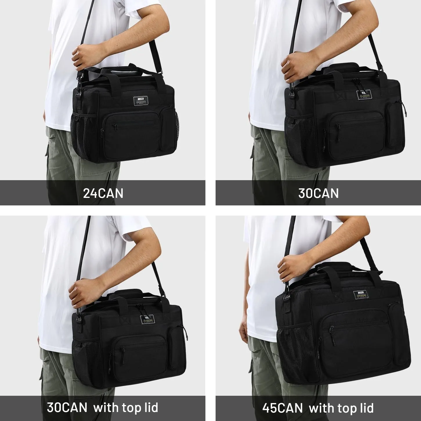 MIER Large Lunch Box for Men Women Adult Insulated Soft Sided Cooler 30 Can Leakproof Lunch Bag Collapsible for Work Travel Camping Beach, 18L (Green-No Luggage Strap)