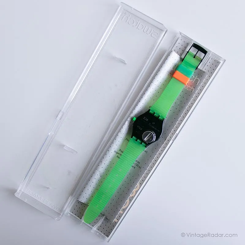 Mint 1992 Swatch SSB100 JESS RUSH Watch | Original Box and Papers