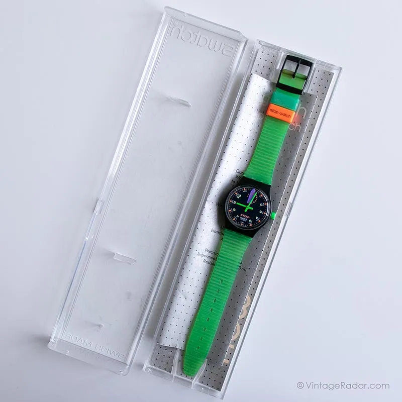Mint 1992 Swatch SSB100 JESS RUSH Watch | Original Box and Papers