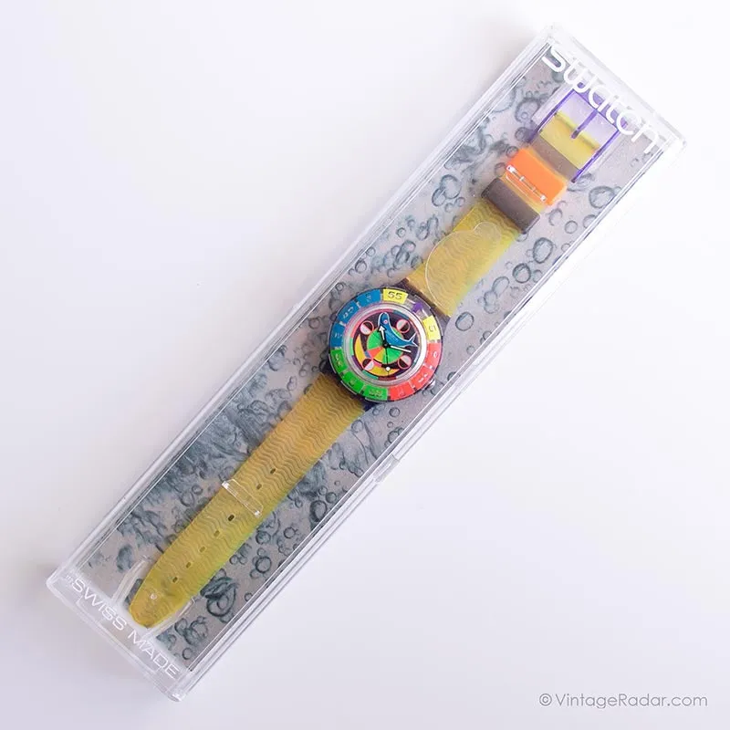 Mint 1994 Swatch SDV101 COLOR WHEEL Watch | 90s Colorful Swatch Scuba