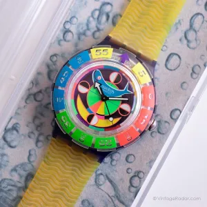 Mint 1994 Swatch SDV101 COLOR WHEEL Watch | 90s Colorful Swatch Scuba