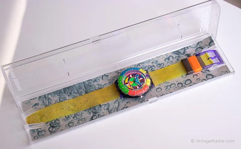 Mint 1994 Swatch SDV101 COLOR WHEEL Watch | 90s Colorful Swatch Scuba