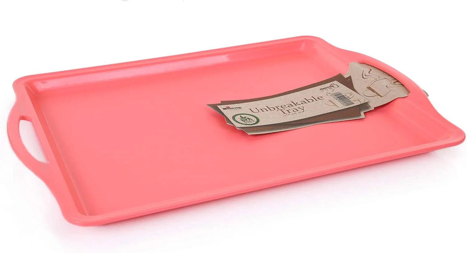 Mintra Home Durable Serving Tray (1pk, Salmon) - Platter with Handle 14in, Salmon, (Heavy Duty,Large Capacity Great for Kitchen, Wedding, Restaurant Indoor or Outdoor Picnic Camping