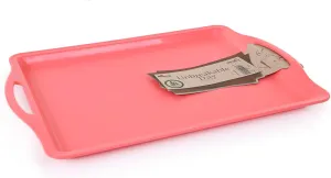 Mintra Home Durable Serving Tray (1pk, Salmon) - Platter with Handle 14in, Salmon, (Heavy Duty,Large Capacity Great for Kitchen, Wedding, Restaurant Indoor or Outdoor Picnic Camping
